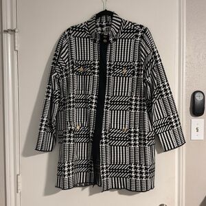 Anne Klein XL Houndstooth Sweater Jacket/Blazer